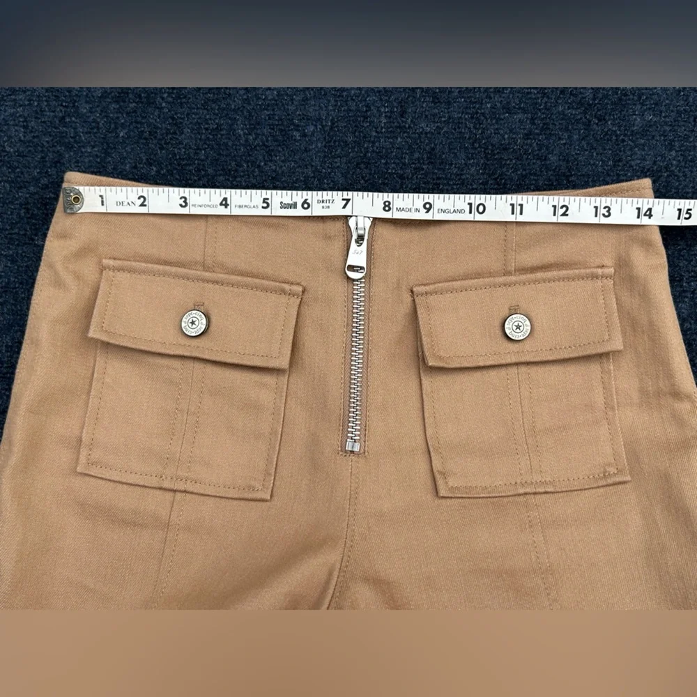 Cinq à Sept Azure Long Wide Leg Jeans Pants in Sahara Tan Trousers Size 6 - Picture 8 of 16